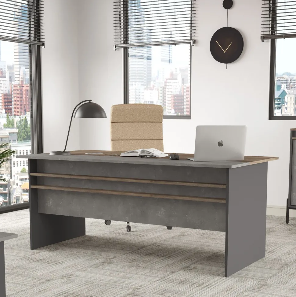 Bureau Harvey Bois Naturel et Gris