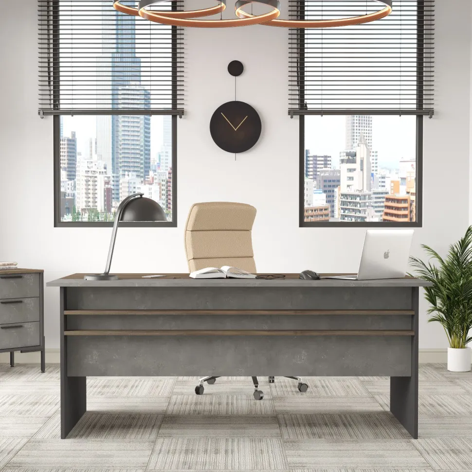 Bureau Harvey Bois Naturel et Gris