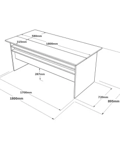 Bureau Harvey Bois Naturel et Gris