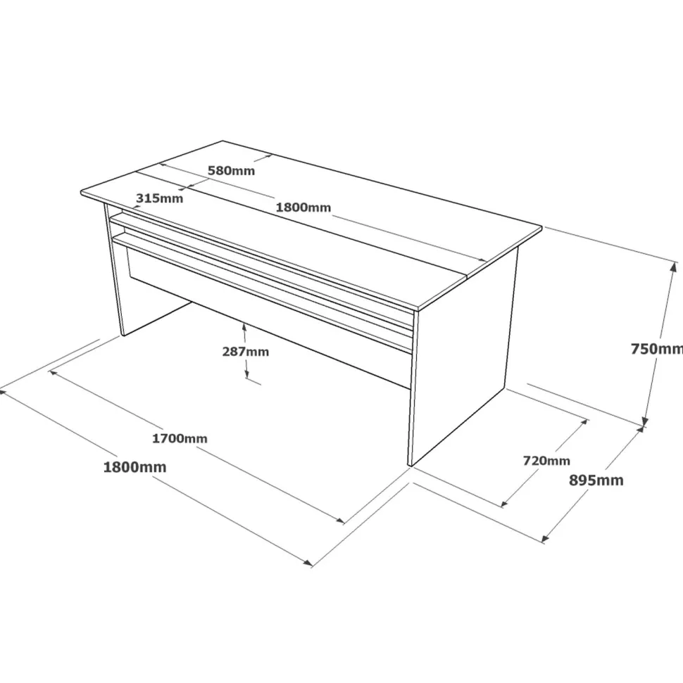 Bureau Harvey Bois Naturel et Gris
