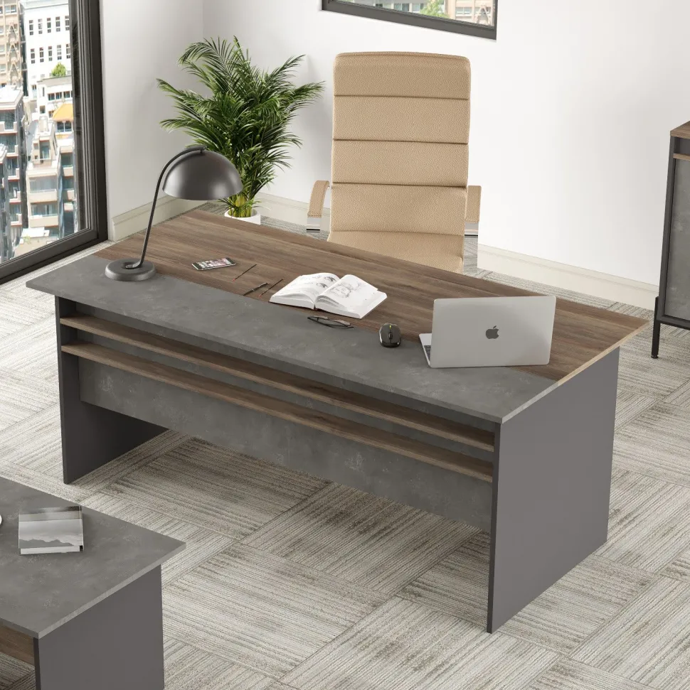 Bureau Harvey Bois Naturel et Gris