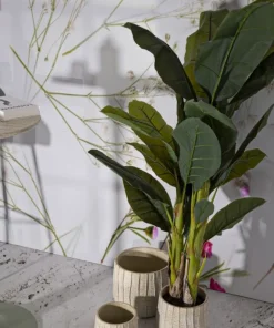 Cache-pot 3 pcs texture naturelle beige