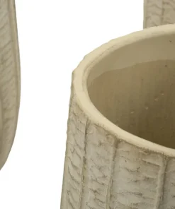 Cache-pot 3 pcs texture naturelle beige