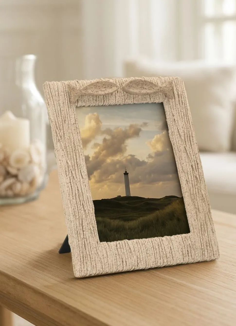 Cadre photo compact en bois beige