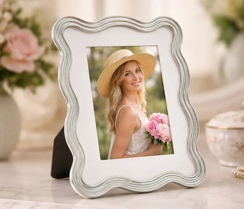 Cadre photo Elizabeth finition Sable Bleu Clair