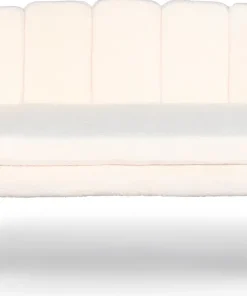 Canapé 2 places arrondi Brenda Tissu bouclette Beige
