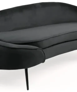 Canapé 3 places asymétrique Brendan Velours Noir