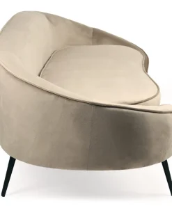 Canapé 3 places asymétrique Brendan Velours Taupe