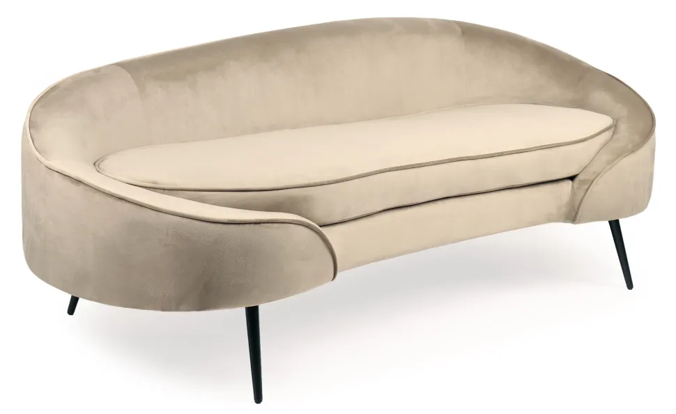 Canapé 3 places asymétrique Brendan Velours Taupe