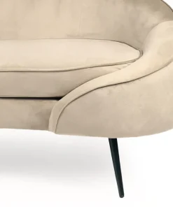 Canapé 3 places asymétrique Brendan Velours Taupe