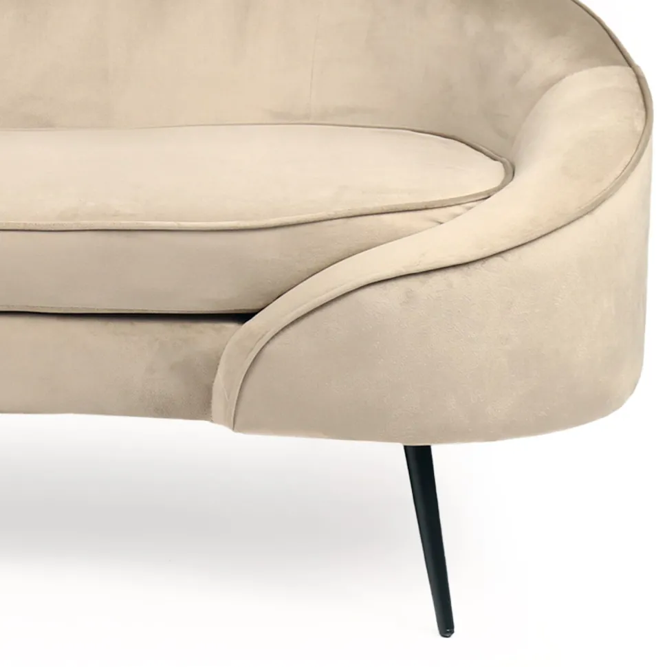 Canapé 3 places asymétrique Brendan Velours Taupe
