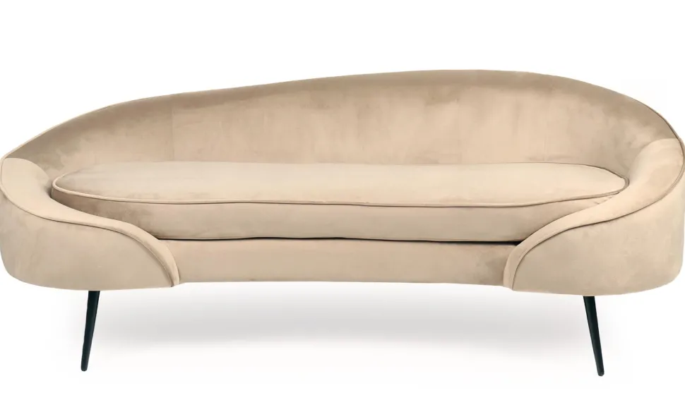 Canapé 3 places asymétrique Brendan Velours Taupe