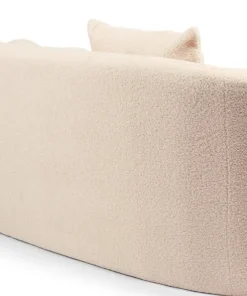 Canapé 4 places au design élégant et incurvé Alex XL Tissu bouclette Beige