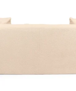 Canapé 4 places au design élégant et incurvé Alex XL Tissu bouclette Beige
