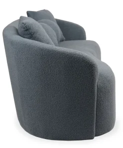 Canapé 3 places au design élégant et incurvé Alex Tissu bouclette Gris