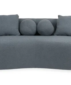 Canapé 3 places au design élégant et incurvé Alex Tissu bouclette Gris