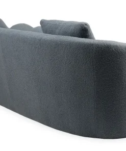 Canapé 3 places au design élégant et incurvé Alex Tissu bouclette Gris
