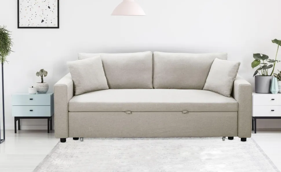 Canapé 3 places Convertible Saphir Tissu Beige