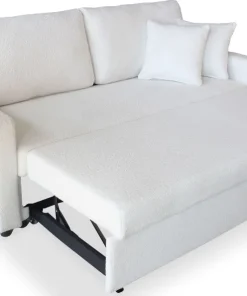 Canapé 3 places Convertible Saphir Tissu Bouclette Écru
