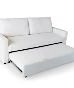 Canapé 3 places Convertible Saphir Tissu Bouclette Écru