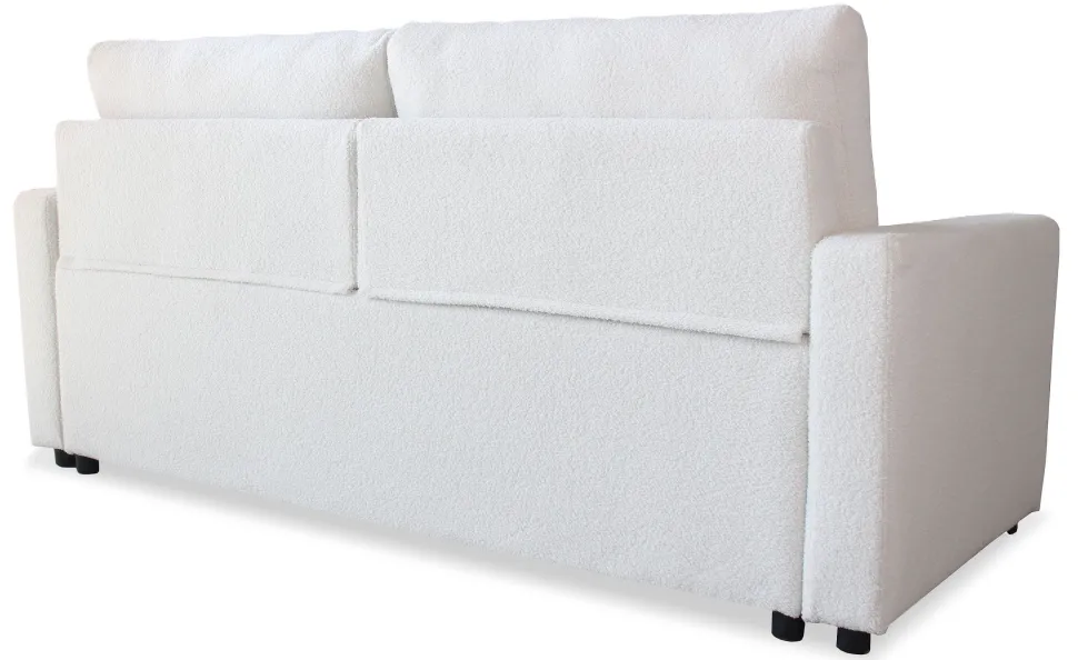 Canapé 3 places Convertible Saphir Tissu Bouclette Écru