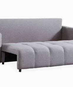Canapé 3 places convertible Stylian Tissu Gris clair