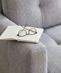 Canapé 3 places convertible Stylian Tissu Gris clair
