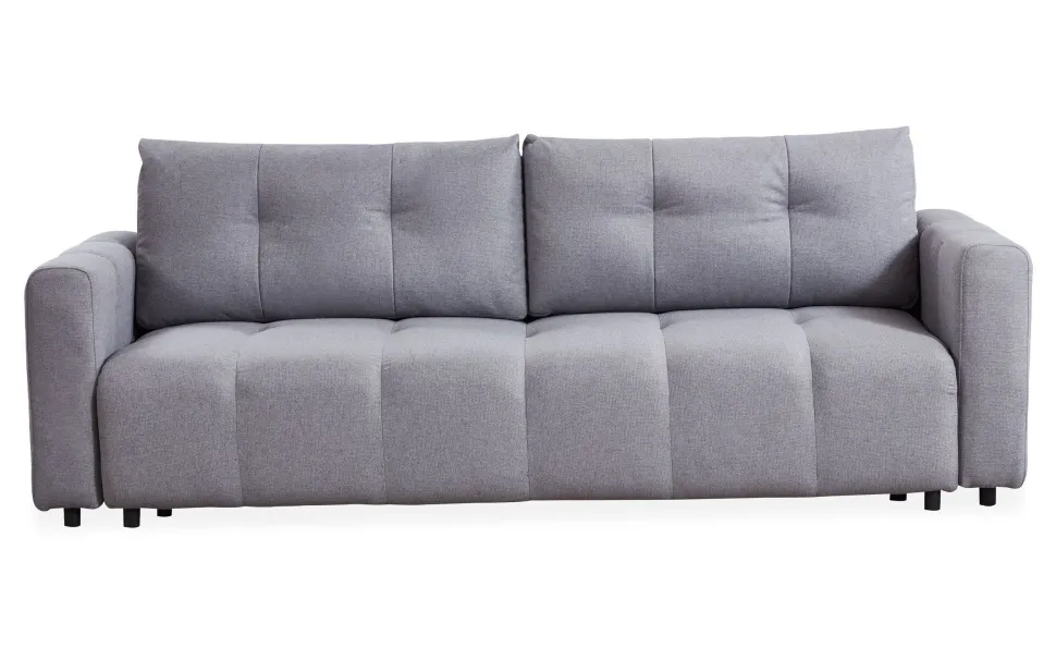 Canapé 3 places convertible Stylian Tissu Gris clair