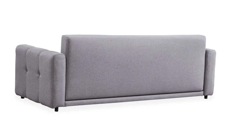Canapé 3 places convertible Stylian Tissu Gris clair