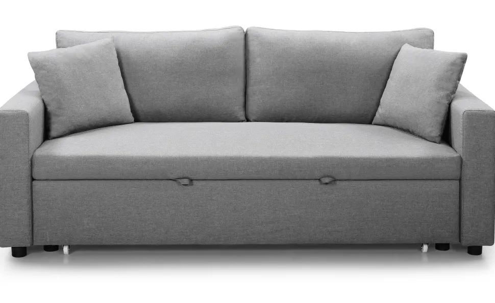 Canapé 3 places Convertible Saphir Tissu Gris Clair