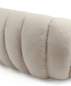 Canapé 2 Places design coquillage Horizan Tissu bouclette Crème