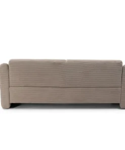 Canapé 2 places design Maximilien Métal doré et Velours côtelé Taupe