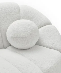 Canapé 2 places design Sidonie Tissu bouclette Blanc