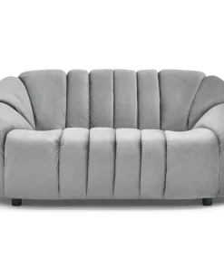 Canapé 2 places design Sidonie Velours Gris