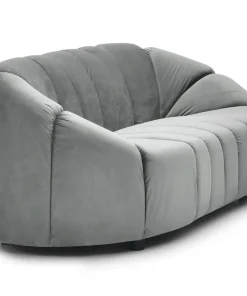 Canapé 2 places design Sidonie Velours Gris