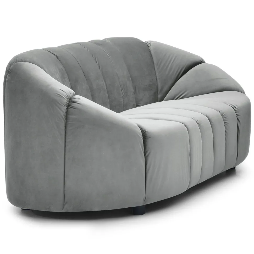 Canapé 2 places design Sidonie Velours Gris
