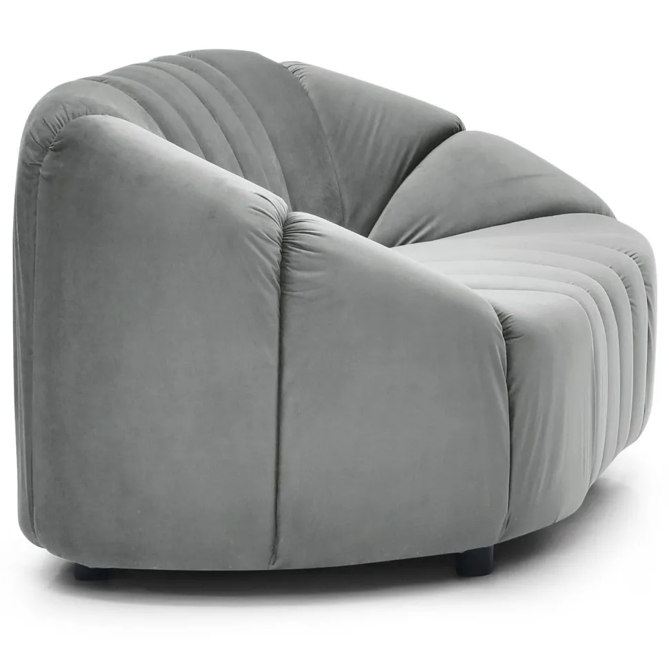 Canapé 2 places design Sidonie Velours Gris