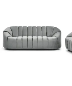 Canapé 2 places design Sidonie Velours Gris