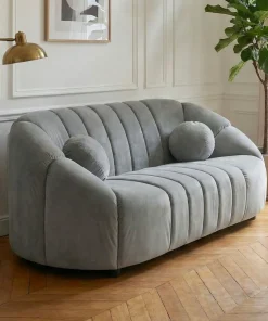 Canapé 2 places design Sidonie Velours Gris