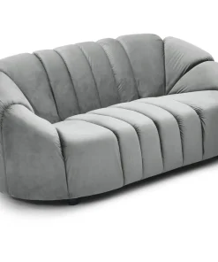 Canapé 2 places design Sidonie Velours Gris