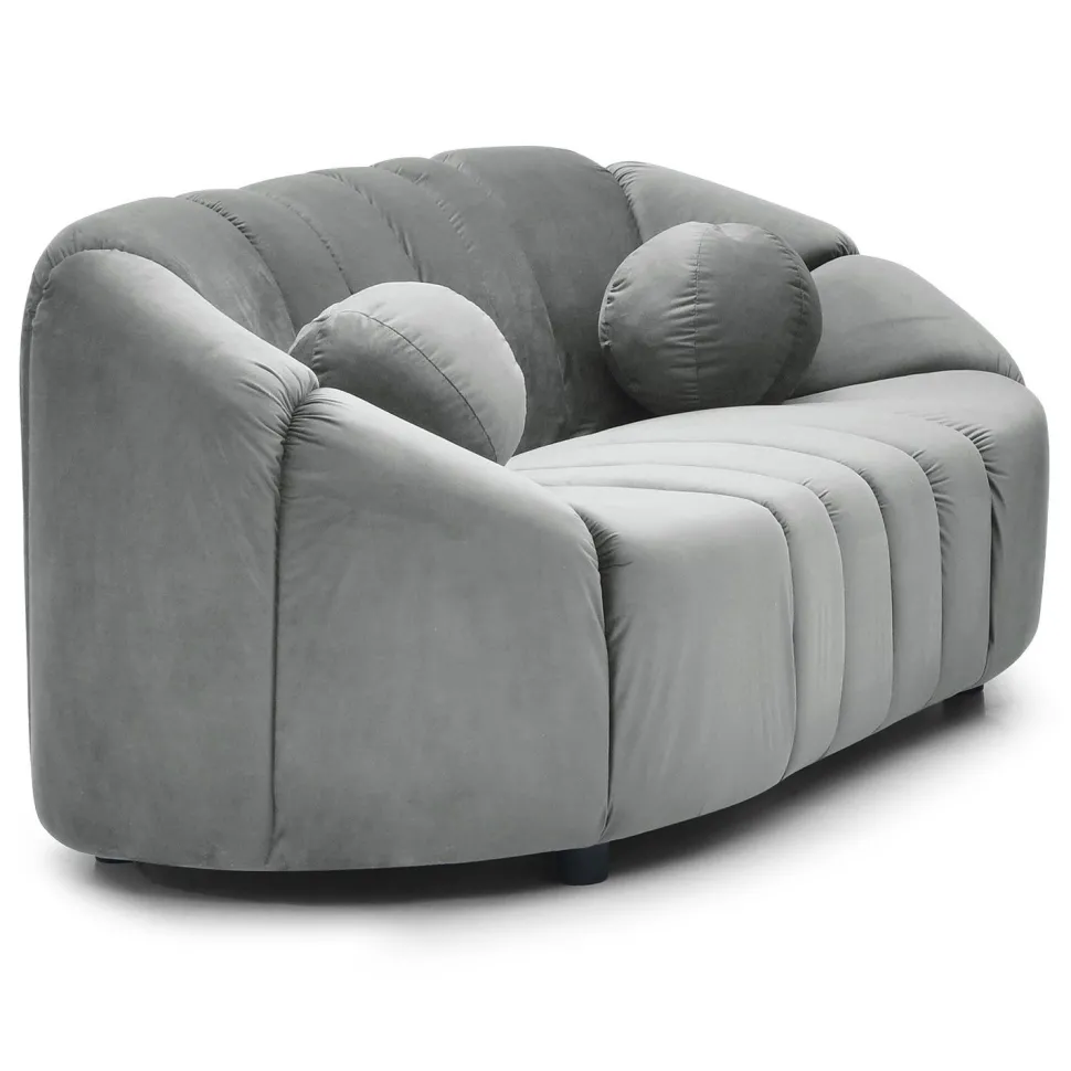 Canapé 2 places design Sidonie Velours Gris