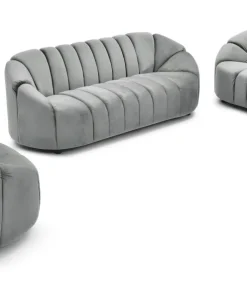 Canapé 2 places design Sidonie Velours Gris