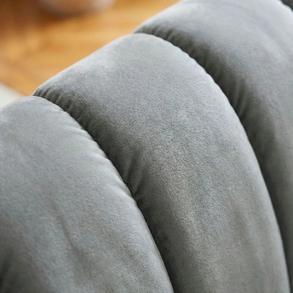 Canapé 2 places design Sidonie Velours Gris