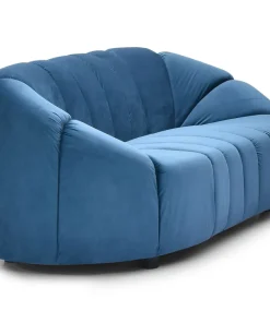 Canapé 2 places design Sidonie Velours Bleu