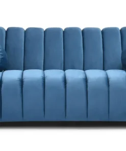 Canapé 3 places design Sidonie Velours Bleu