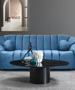 Canapé 3 places design Sidonie Velours Bleu