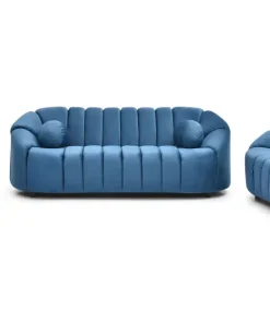 Canapé 3 places design Sidonie Velours Bleu