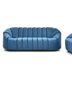 Canapé 3 places design Sidonie Velours Bleu