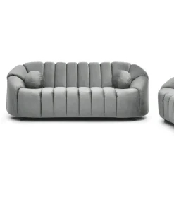 Canapé 3 places design Sidonie Velours Gris