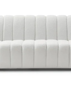 Canapé 3 places design Sidonie Tissu bouclette Blanc
